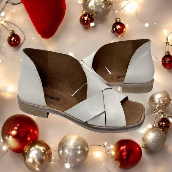 FREE PEOPLE Sun Valley Leather Open-toe D'orsay Sandals in White Size 36 US 5.5 - Picture 4 of 12